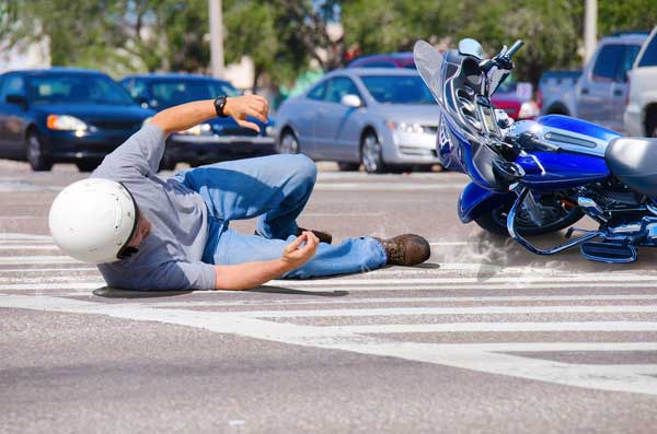 Motorcycle accident injury.